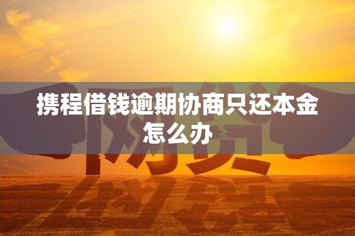 携程借钱逾期协商只还本金怎么办