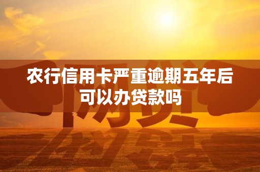 农行信用卡严重逾期五年后可以办贷款吗