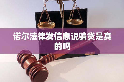 诺尔法律发信息说骗贷是真的吗