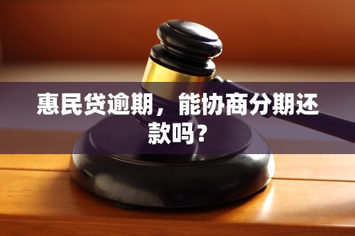 惠民贷逾期,能协商分期还款吗?