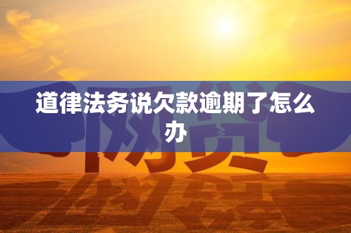 道律法务说欠款逾期了怎么办