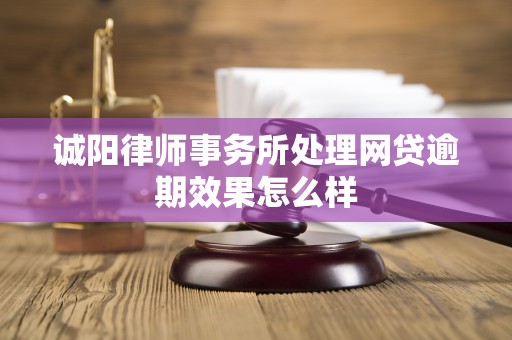 诚阳律师事务所处理网贷逾期效果怎么样