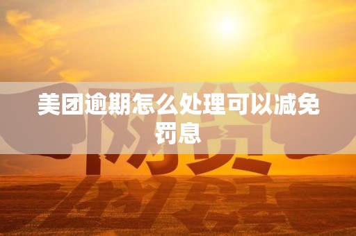 美团逾期怎么处理可以减免罚息