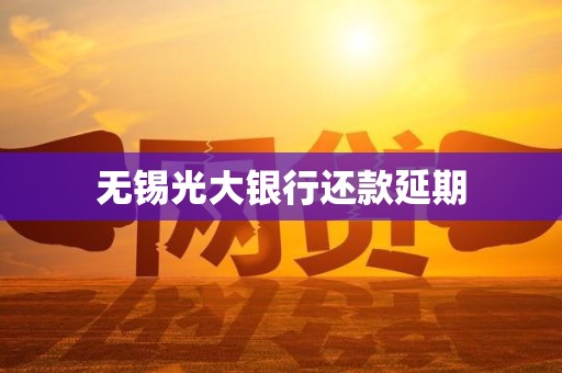 无锡光大银行还款延期