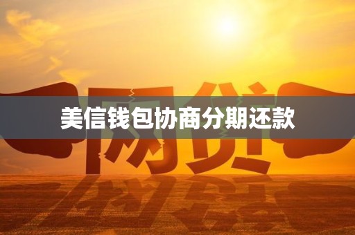 美信钱包协商分期还款